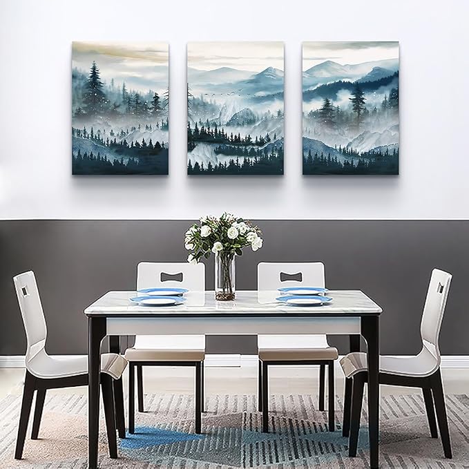 MHARTK66 Wall Art for Living Room, Mountain Landscape Wall Decor, Large Foggy - Image 6
