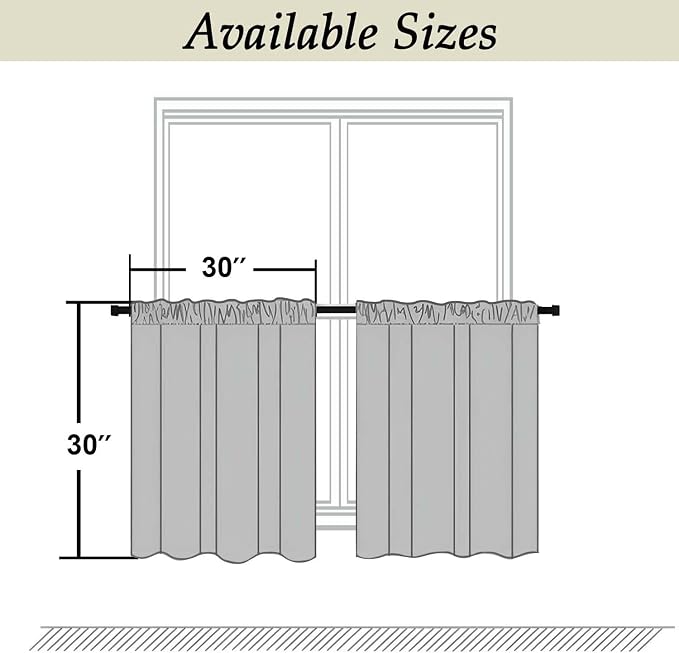 Simplebrand Ava Sage Green Short 30 Inches Blackout Curtain 2 Panels Set - Image 2