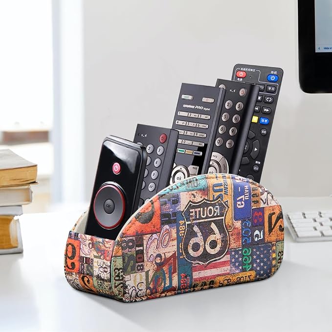 TV Remote Control Holder with 5 Compartments, Remote Caddy/Tray - Image 2