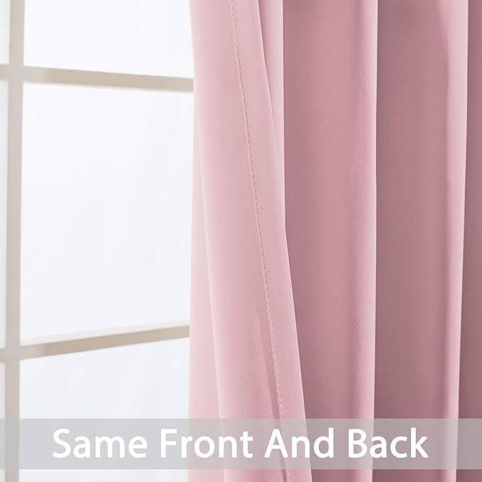 Yakamok Room Darkening Curtains 52x96 inch Long Pink-Living Room | 2 panels - Image 6