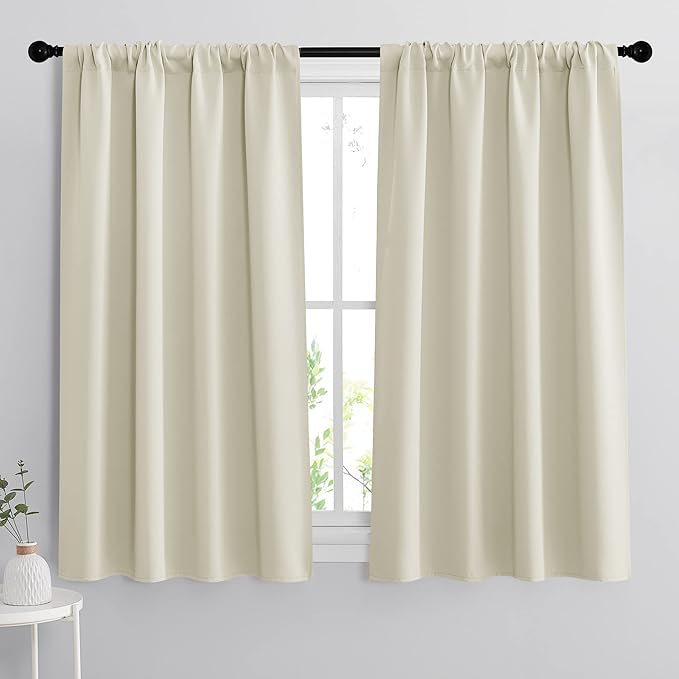 RYB HOME 54 inch Curtains for Living Room Bedroom, Rod Pocket | Thermal by RYBHOME