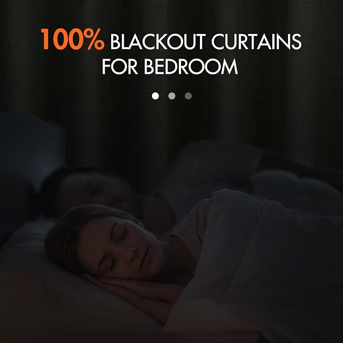 MIULEE 100% Blackout Curtains Linen Curtains & Drapes 90 Inch, Sage Green | 2 - Image 2