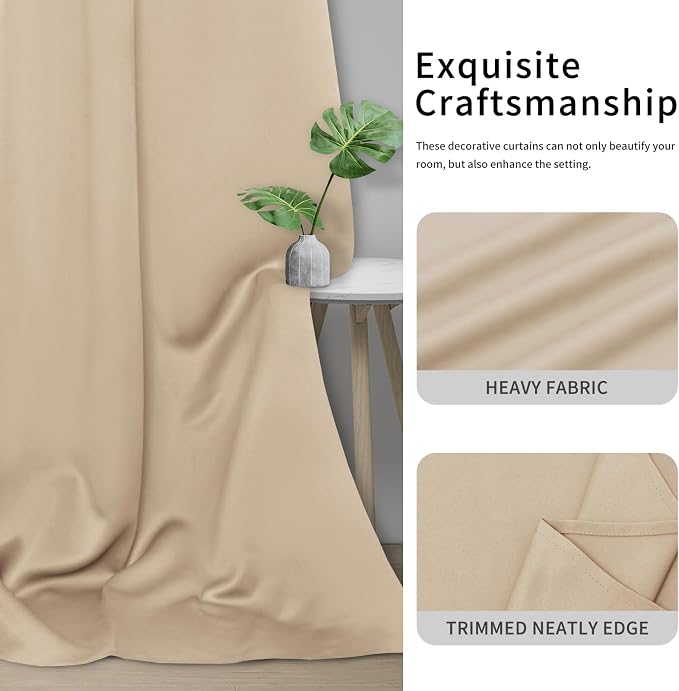 Easy-Going Thermal Grommet Blackout Curtains, 2 Panels 42x36 in, Noise Reduction - Image 5