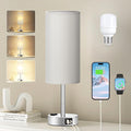 Light Grey Table Lamp for Nightstand by Fenmzeelighting