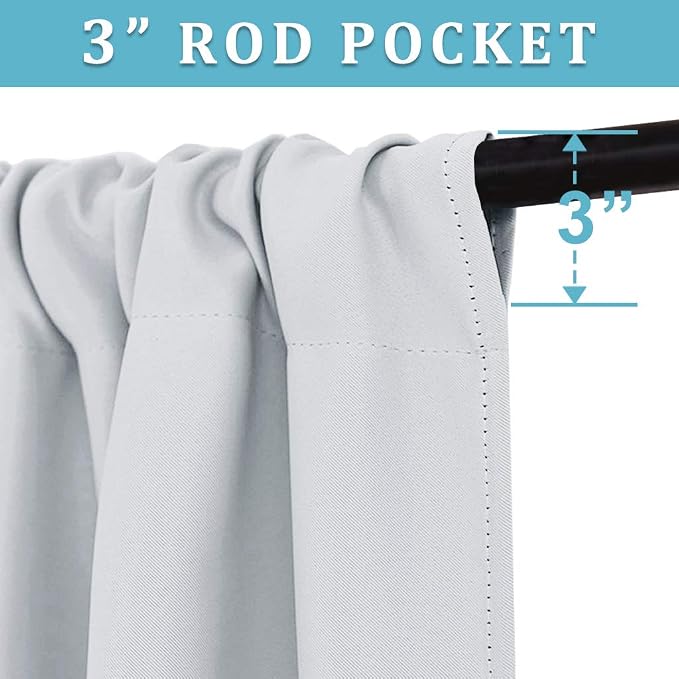 RYB HOME Short Curtains for Bedroom, Room Darkening Insulated | Rod Pocket - Image 2