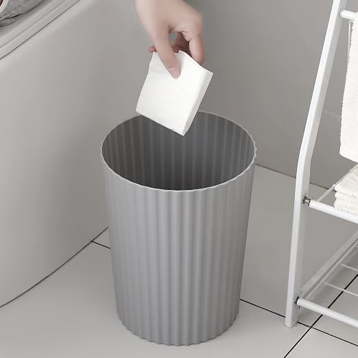 JiatuA Small Bathroom Trash Can Plastic Wastebasket Garbage Can Grey 2 Pack | - Image 3