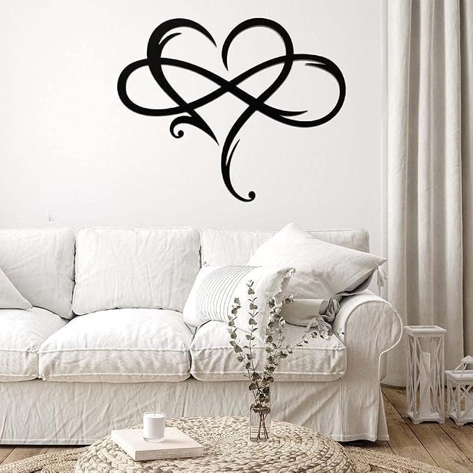 AOOLVY Infinity Heart Wall Decor, Unique Infinity Heart Metal Art Wall Decor - Image 4