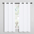 NICETOWN White Lightweight Fabric Curtain Panels, 48 inch Length, Non-Blackout by NICETOWN