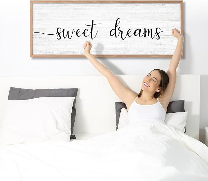 Sweet Dreams Wall Decor Above Bed 41.3''×15'' Large Farmhouse Wall Decor - Image 6