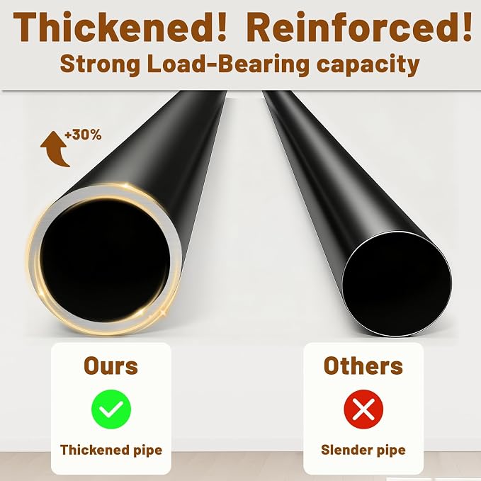 AJAZZ Room Divider Curtain+ Curtain Rods No Drilling Adjustable Tension 43-120× - Image 6