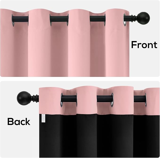 Yakamok Peach Pink Blackout Curtains 84 inches Long - Image 2