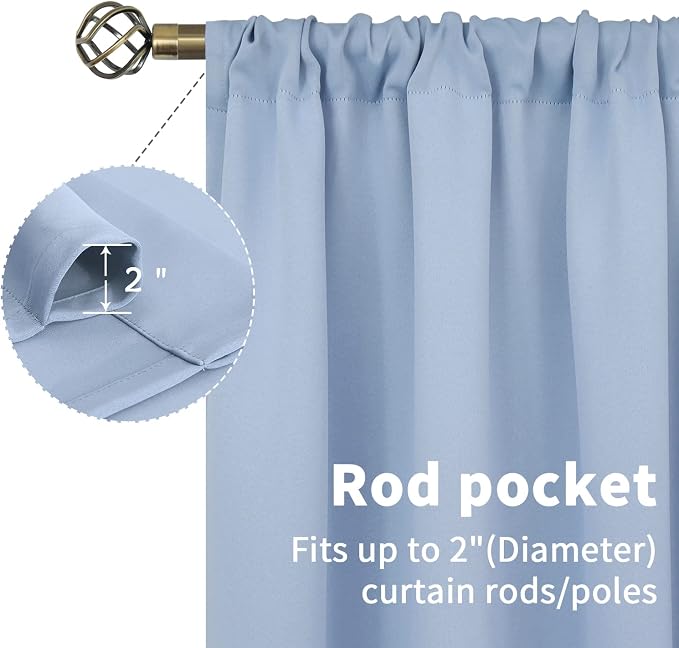 BGment Small Blue Curtains 36 Inch Length - Image 4