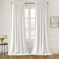 MIULEE White Velvet Pinch Pleat Blackout Curtains W52 X L84 Inches | 2 Panels by MIULEE