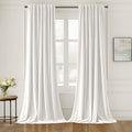 MIULEE White Velvet Pinch Pleat Blackout Curtains W52 X L108 Inches | 2 Panels by MIULEE