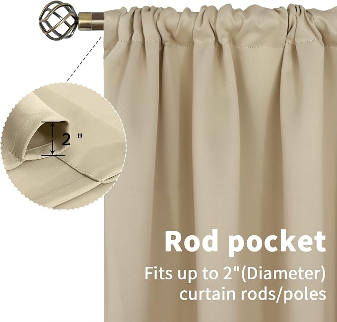 BGment 48 Inch Length Blackout Curtains - Image 4