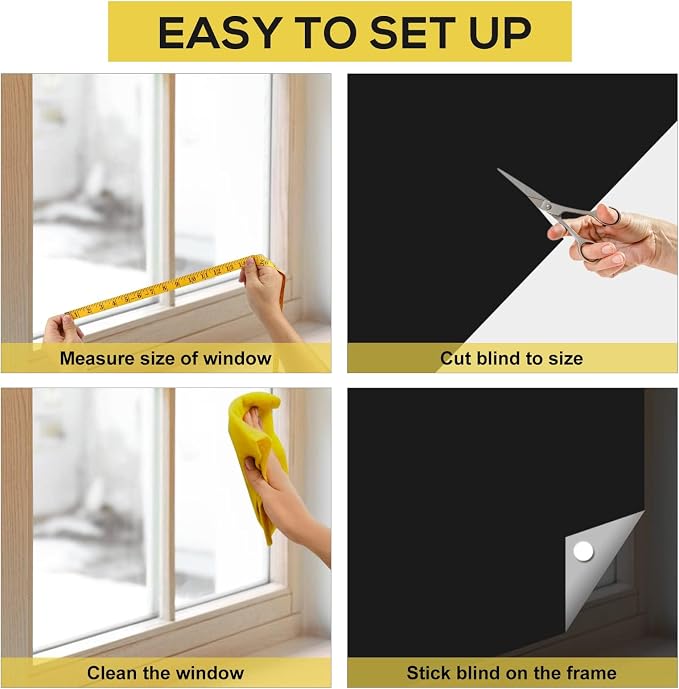 Blackout Curtains 100% Blackout Blinds Window Cover Portable Shades 79”x57” | - Image 5