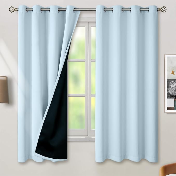 BGment Baby Blue 100% Blackout Curtains by BGment