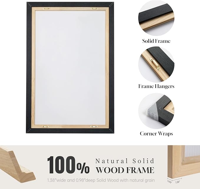 Framed Modern Black and White Abstract Wall Art - Image 6