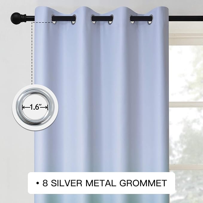 COSVIYA Grommet Ombre Room Darkening Curtains 84 inch Length 2 Panels, Gradient - Image 2