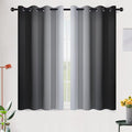 SimpleHome Ombre Black to Grey White Curtains by SimpleHome
