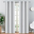 Yakamok Blackout Curtains 38x90 inch Greyish White Thermal Drapes-Bedroom | 2 by Yakamok