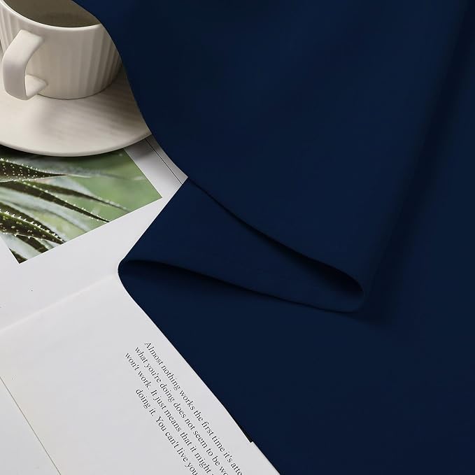 CUCRAF Navy Blue Blackout Curtains 108 inch Length 2 Panels Set, Room Darkening - Image 9