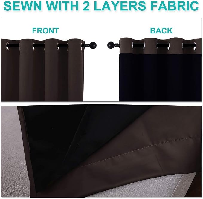 NICETOWN Blackout Curtains 80 inches Long, 2 Pieces, Full Light Blocking Drapes - Image 6