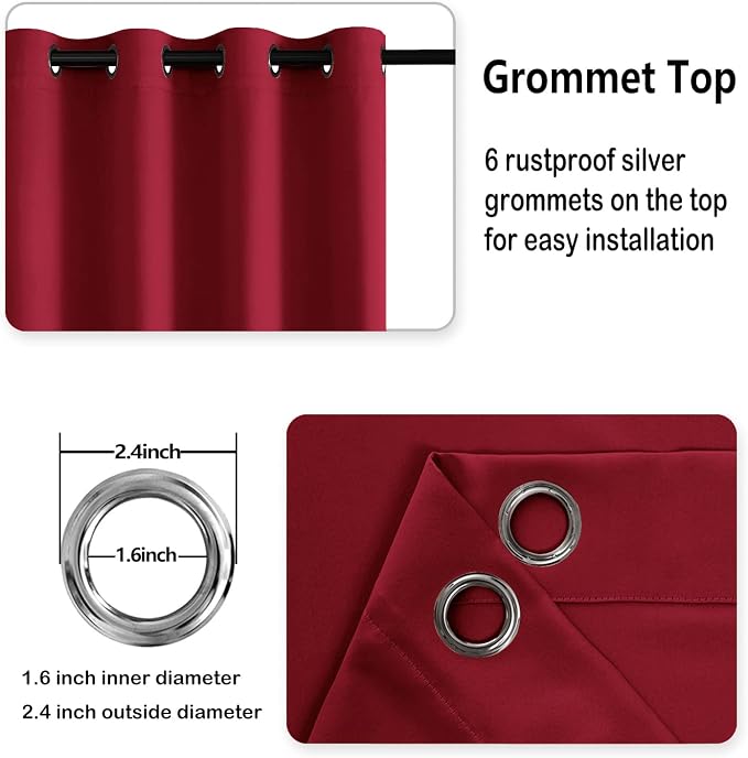 DWCN Blackout Curtains with Tiebacks - Image 6
