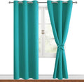 Blackout Curtains for Bedroom, Peacock Teal, 42 x 84 Inch, 2 Panels | Thermal by Hiasan