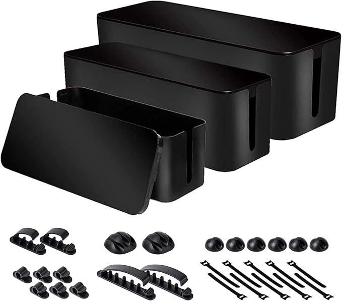 3 Pack Cable Organizer Box, Cable Management Box by Naeety