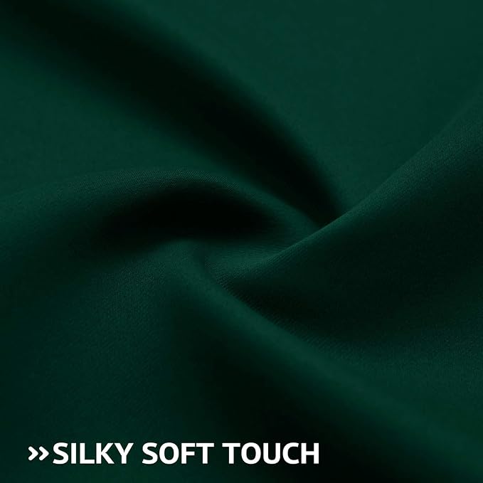 COSVIYA Grommet Room Darkening Dark Green Curtains 63 inch Long - Image 6