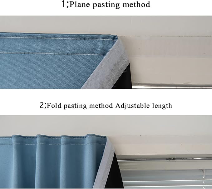 AJAZZ 100% Window Blinds Blackout Portable Black Out Curtains Adhesive Curtains - Image 5