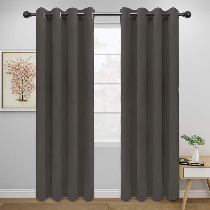 Easy-Going Thermal Grommet Blackout Curtains, 2 Panels 52x84 in, Taupe | by Easy-Going