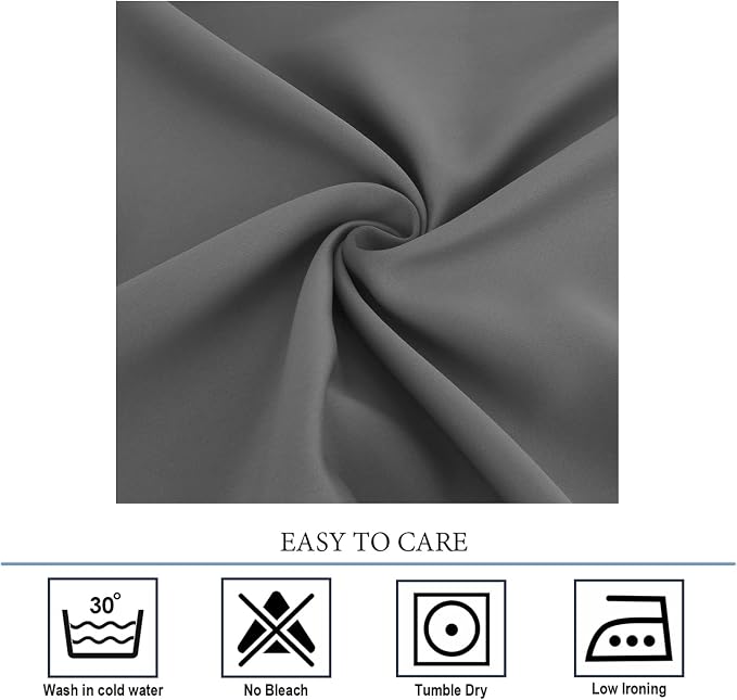 Diraysid Grey Grommet Blackout Curtains - Image 7