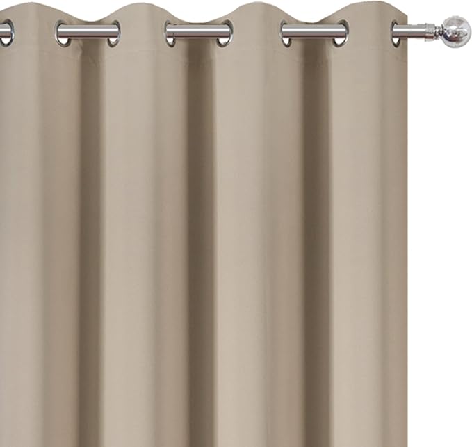 Khaki Thermal Blackout Curtains/52 x 95 Inch/Set of 2 Panels Room Darkening - Image 6