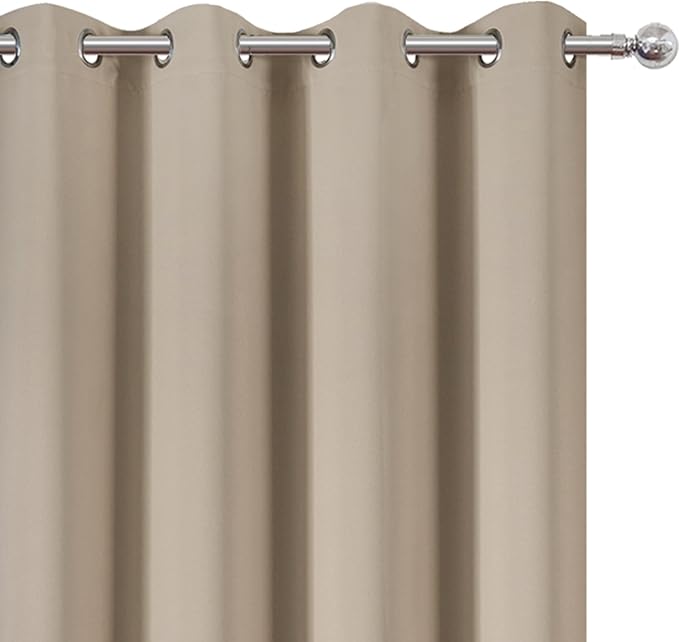 Blackout Curtains 52 x 90 inches Long Khaki Curtains Set of 2 Panels Thermal - Image 6