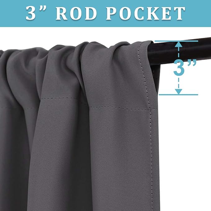 RYB HOME Blackout Curtains for Bedroom Living Dining Room 102 inches Long | - Image 3