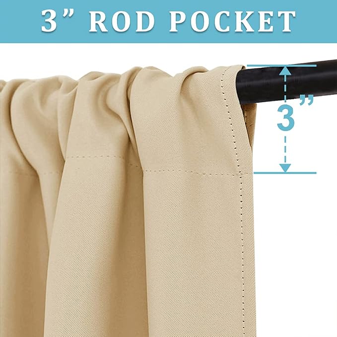 RYB HOME Curtains for Bedroom Living Room Dining Room 102 inches Long | Privacy - Image 3