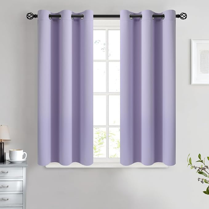 COSVIYA Grommet Room Darkening Lilac Curtains 45 inch Length by COSVIYA