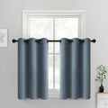 Yakamok Blackout Curtains 38x36 inch Stone Blue Thermal Drapes-Kitchen | 2 by Yakamok