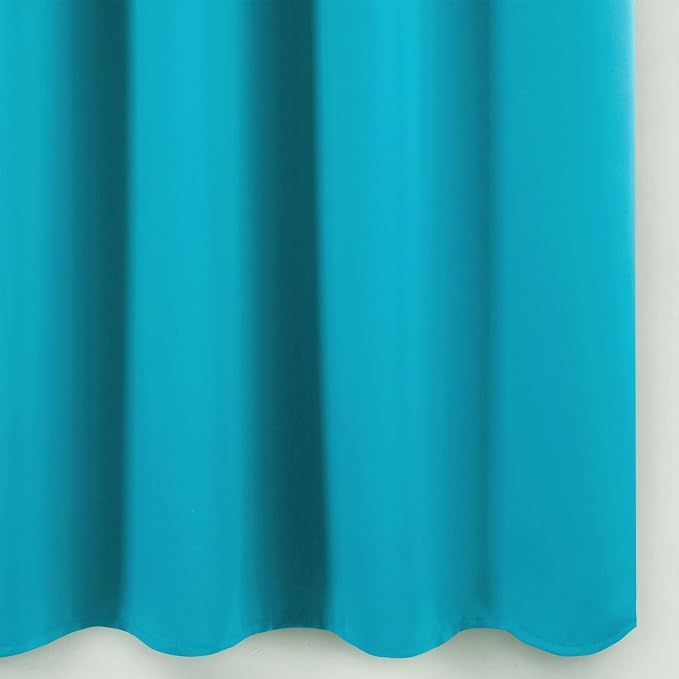 Blackout Curtains 66 x 54 Inch Long Teal Curtains Set of 2 Panels Room - Image 8