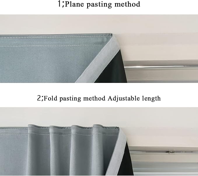 AJAZZ 100% Black Out Curtains Adhesive Blackout Temporary Curtain No Drilling - Image 6
