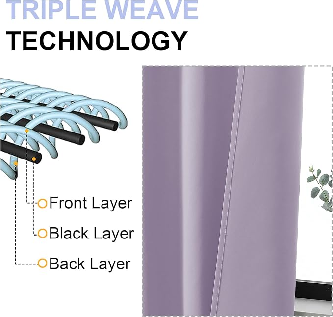 Simplebrand Lilac Blackout Curtains - Image 5