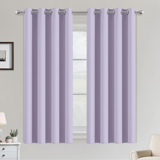 COSVIYA Grommet Room Darkening Lilac Curtains 54 inch Length by COSVIYA