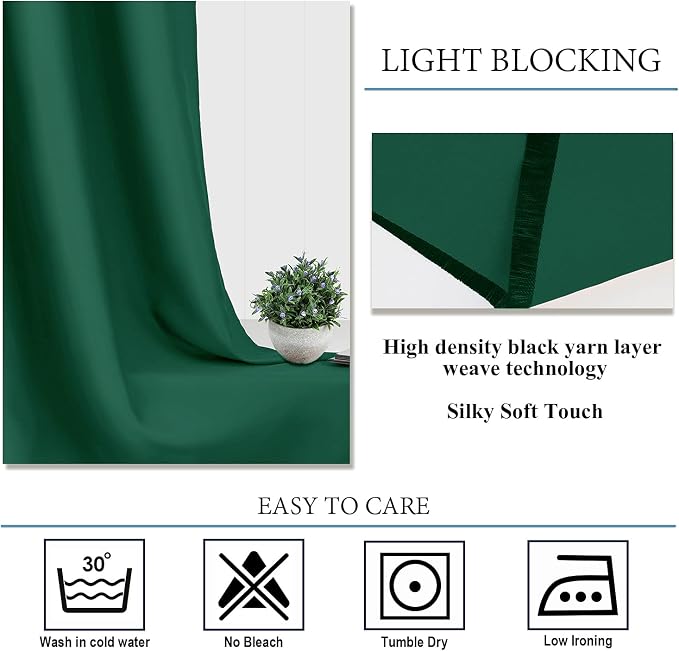Diraysid Green Grommet Blackout Curtains - Image 6