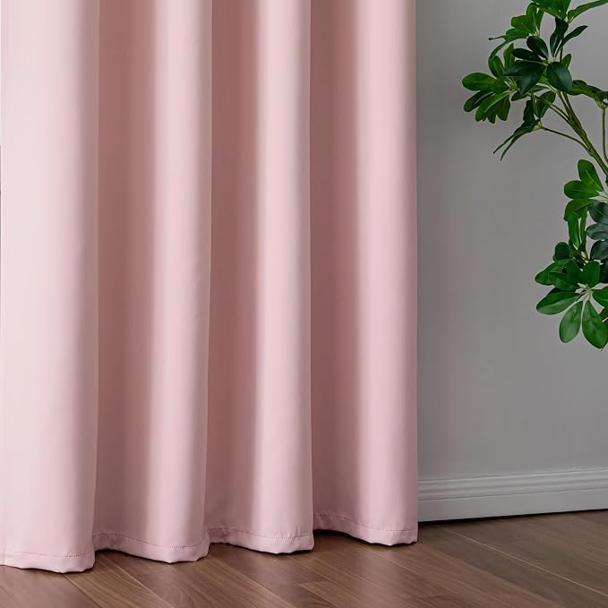 IGEMAEVE Blackout Curtains for Bedroom Grommet Blush Pink 52" W x 108" L | - Image 5