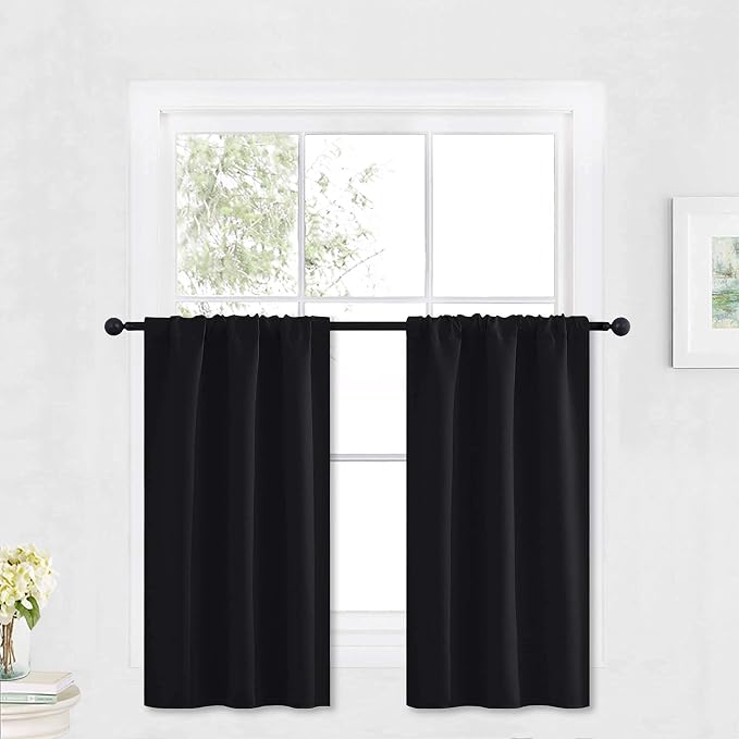 RYB HOME Kitchen Blackout Curtains Over Sink 36 inch Length, Rod Pocket | by RYBHOME