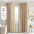 MIULEE Beige Back Tab Blackout Curtains 52x72 Inches Long 2 Panels Set | Rod by MIULEE