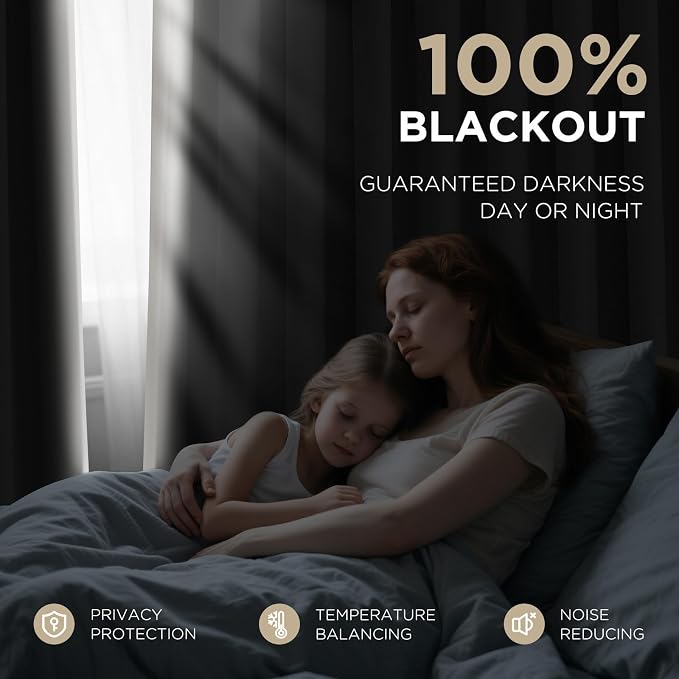 Joydeco 100% Blackout Curtains Velvet Black Out Curtain 72 Inch Drapes | - Image 4