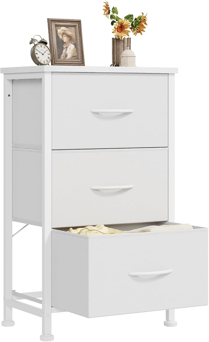 DUMOS 3 Drawer Nightstand for Bedroom, Small Night Stand Chest of Drawers | by DumosLifestyle